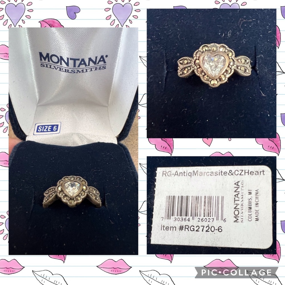 Montana Silver Antique Marcasite Heart Ring